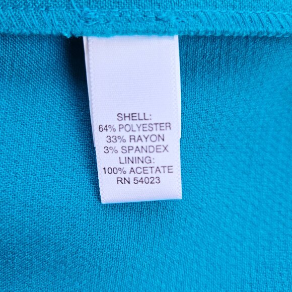 Banana Republic Skirt 6 Turquoise Mini Poly Rayon Spandex Stretch Lined - Picture 8 of 9